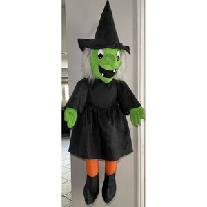 Vintage Goffa Green Witch JUMBO 54" Plush Halloween Door Hanger Decor Stuffed